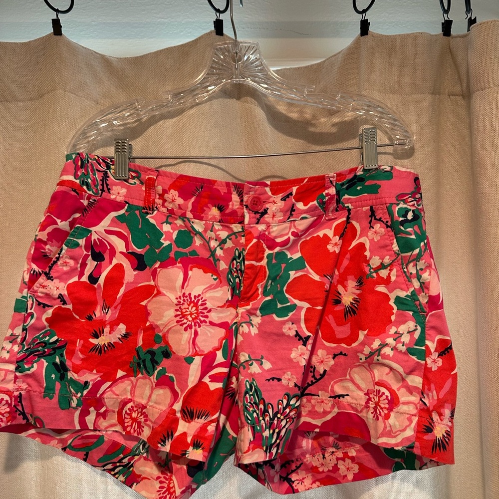 Lilly Pulitzer Pink and Green Floral Women's Shorts